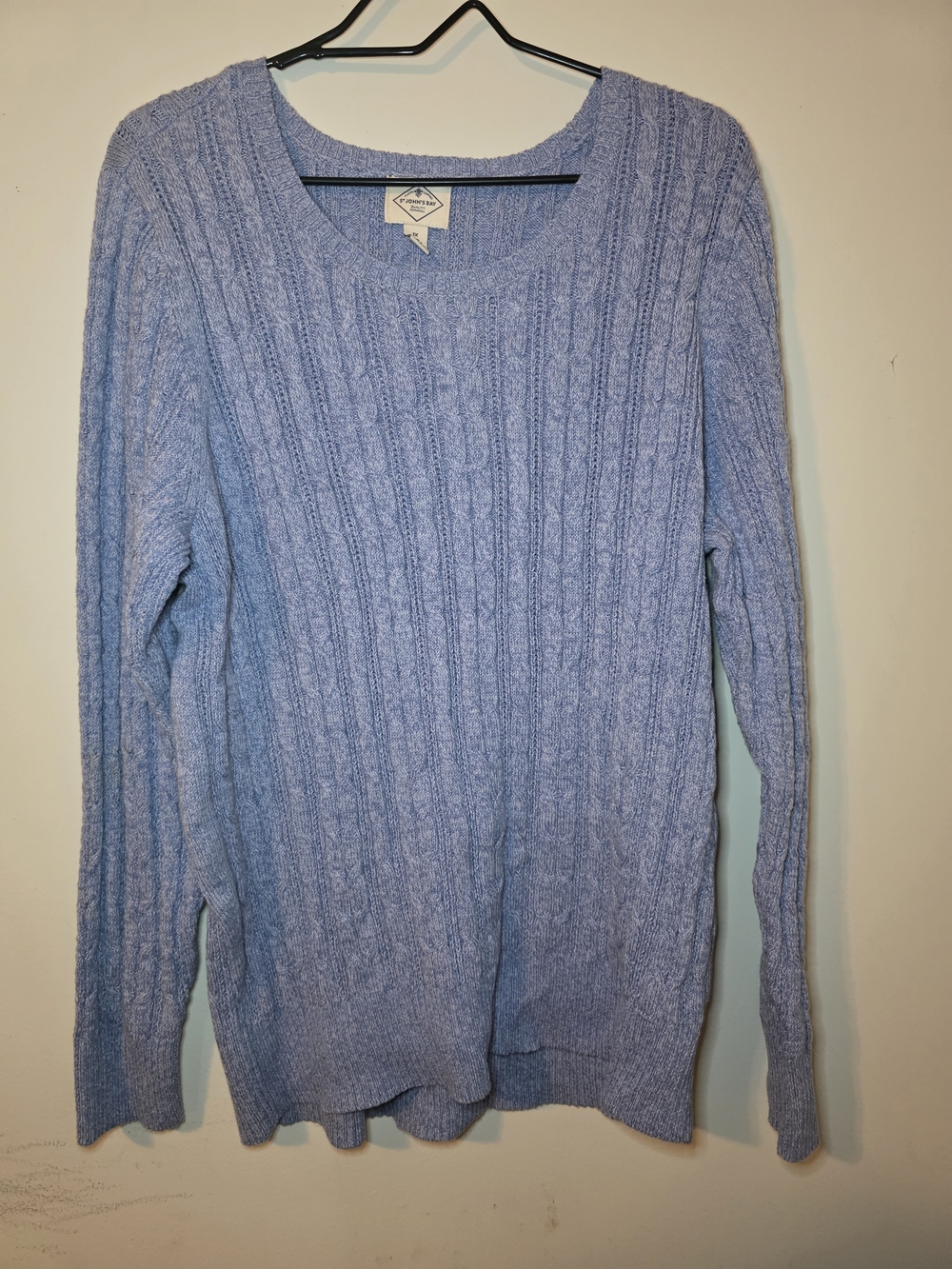 Cozy Light Blue Cable-Knit Sweater - St. John's Bay